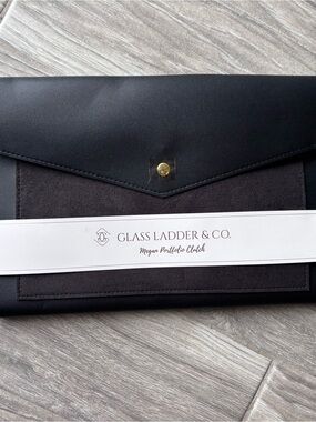 Glass Ladder & Co. Black Megan Portfolio Clutch